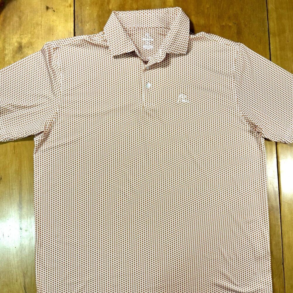 Rhoback XL The Don't Mess Short Sleeve Performance Polo Orange Texas Golf